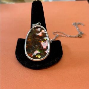 Elegant Ammolite Pendant Necklace
